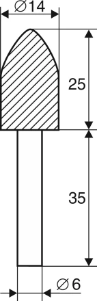 Шарошка абразивная Цилиндр с острым наконечником 14х25х6 мм 21659 купить в Новом Уренгое