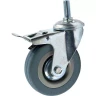 Аппаратное поворотное колесо с тормозом с болтом HITCH 100*25 резина серая SCtgb42 (SZ084830) купить в Новом Уренгое
