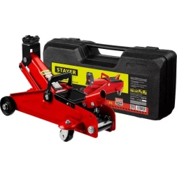 Домкрат гидравлический подкатной "RED FORCE", 2т, 125-320мм, в кейсе, STAYER 43152-2-K 43152-2-K