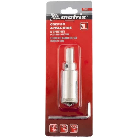 Сверло алмазное по керамограниту 14 х 67 мм 3-гранный хвостовик MATRIX 726143 купить в Новом Уренгое