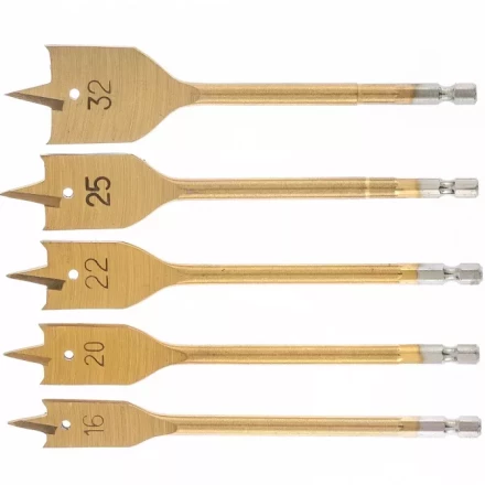 Набор сверл перовых по дереву 16-20-22-25-32 мм 5 штук пластик. кейс MATRIX 70443 купить в Новом Уренгое