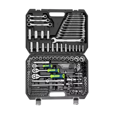 Набор инструментов Сибртех 14172, 1/2&quot;, 3/8&quot;, 1/4&quot;, пластиковый кейс 160 предм. купить в Новом Уренгое