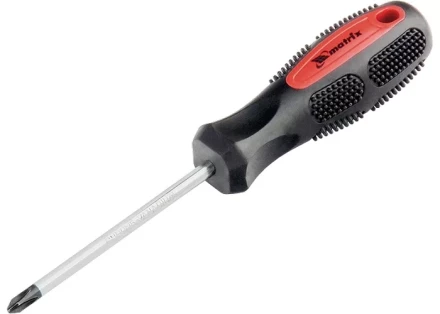 Отвертка Anti-Slip, SL5,0 х 100 мм, CrV, двухкомп. рукоятка MATRIX 12216 купить в Новом Уренгое