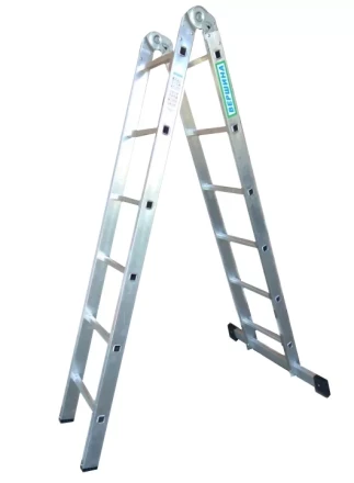 Лестница 2-х секционная алюминиевая шарнирная 2*6 1013315 купить в Новом Уренгое