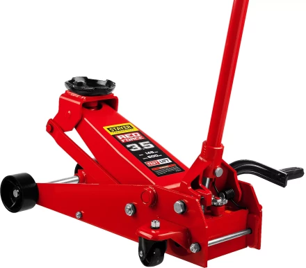 Домкрат гидравлический подкатной &quot;RED FORCE&quot;, с педалью, 3,5т, 145-500мм, STAYER 43155-3.5 43155-3.5 купить в Новом Уренгое