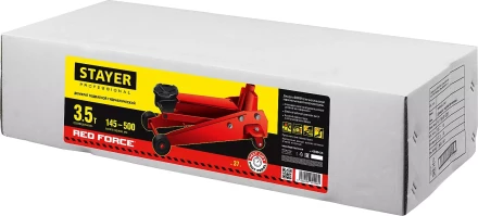 Домкрат гидравлический подкатной &quot;RED FORCE&quot;, с педалью, 3,5т, 145-500мм, STAYER 43155-3.5 43155-3.5 купить в Новом Уренгое