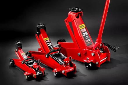 Домкрат гидравлический подкатной &quot;RED FORCE&quot;, с педалью, 3,5т, 145-500мм, STAYER 43155-3.5 43155-3.5 купить в Новом Уренгое