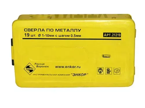 Набор сверл д/мет. 19шт 1-10/шаг0,5мм 6708 1/25 21219 купить в Новом Уренгое