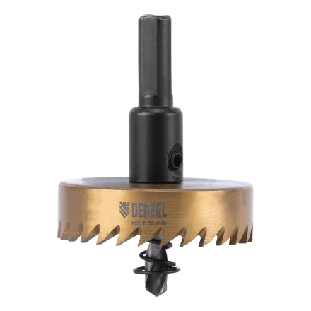 Коронка по металлу HSS, 50 мм, нитридтитановое покрытие Denzel 724116 купить в Новом Уренгое