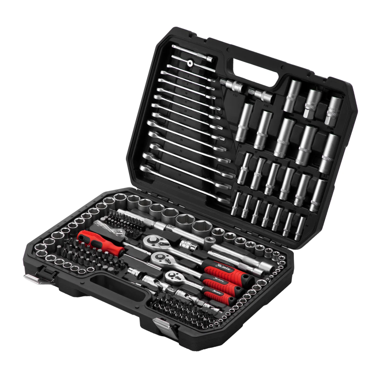 Набор инструментов, 1/2", 3/8", 1/4", пластиковый кейс 215 предм.// MTX 13589 купить в Новом Уренгое