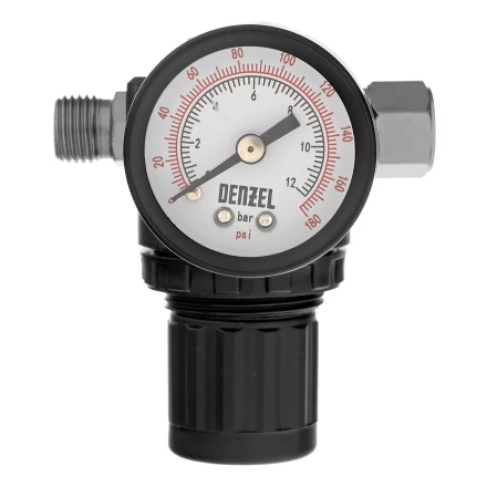 Регулятор давления с манометром Denzel R1500, 12 бар, 1/4&quot;, 57491 купить в Новом Уренгое