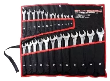 Набор ключей комбинированных 6 - 32 мм 25 шт CrV полированный хром MATRIX 15425 купить в Новом Уренгое