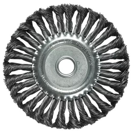 Щетка для УШМ 175 мм, посадка 22,2 мм, плоская, крученая металлическая проволока  MATRIX 74636 купить в Новом Уренгое