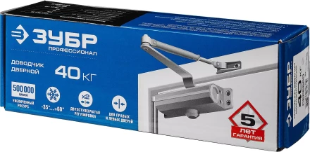 Доводчик дверной ЗУБР для дверей массой до 100 кг цвет серебро 37910-100 купить в Новом Уренгое