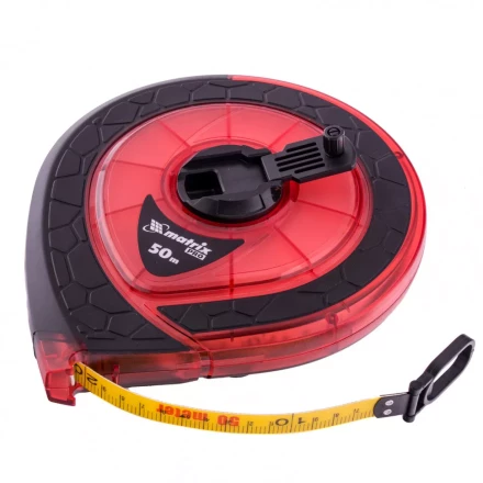 Рулетка геодезическая 50 м х 15 мм закрытый корпус фибергласовая лента двусторонняя шкала Pro Matrix 31272 купить в Новом Уренгое