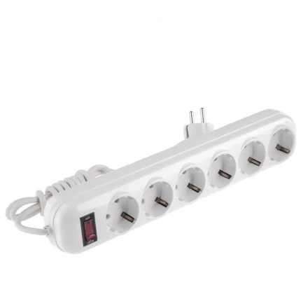 Удлинитель бытовой с заземлением и выключателем 5 м 6 розеток 10 A серия УХз10 Denzel 95982 купить в Новом Уренгое