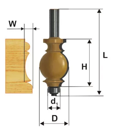 Фреза кромочная фигурная Ф254Х349 мм хвостовик 12 мм 46409 купить в Новом Уренгое
