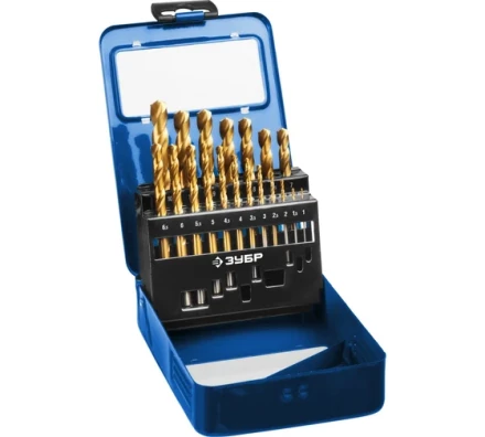 ЗУБР Кобальт, 19 шт, (1-10 мм), сталь Р6М5К5, класс А, мет.бокс, набор сверл по металлу, Профессионал (29626-H19) купить в Новом Уренгое