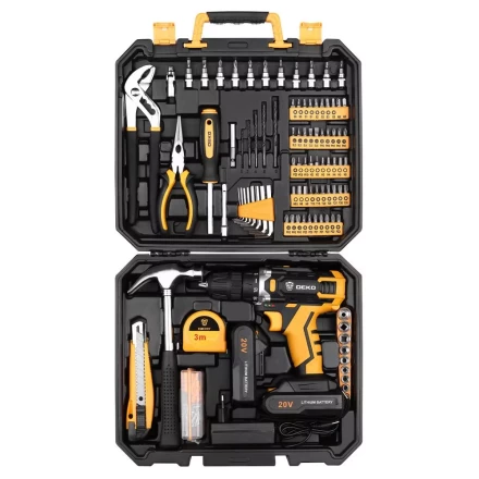 Дрель аккумуляторная DEKO DKCD20FU-Li, 063-4135 + набор 195 аксессуаров купить в Новом Уренгое