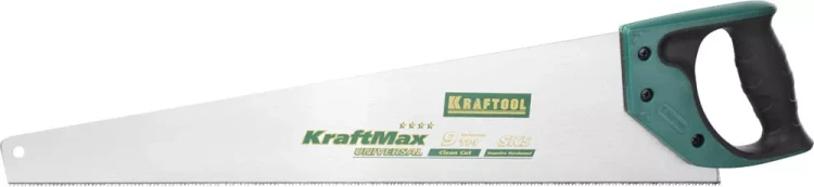 Ножовка "KraftMax" UNIVERSAL, универсальный точный рез, универсальный мелкий закаленный зуб, 9/10 TPI, 550мм, KRAFTOOL 15223-55 купить в Новом Уренгое