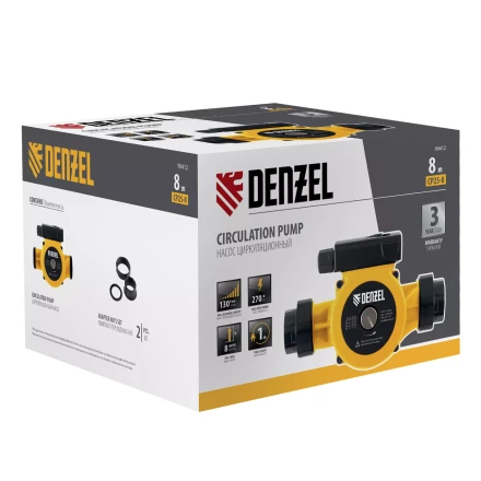 Циркуляционный насос CP25-8, напор 8 м, 130 л/мин, 1 м кабель, монт. длина 180 мм Denzel 99412 купить в Новом Уренгое