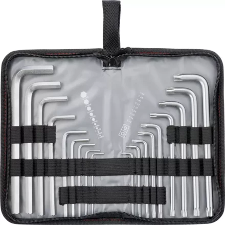 Набор ключей шестигранных имбусовых HEX-TORX,  18 шт: HEX 1,5–10 мм, T10-T50, CrV, удлиненные, сатин  MATRIX 12315 купить в Новом Уренгое