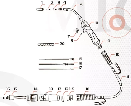 Гусак к горелке MIG 24KD MF0180 Ref Aurora купить в Новом Уренгое