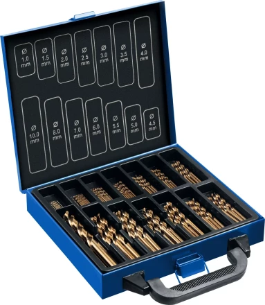 ЗУБР Кобальт, 99 шт, (1-10 мм), сталь Р6М5К5, класс А, мет.бокс, набор сверл по металлу, Профессионал (29626-H99) купить в Новом Уренгое