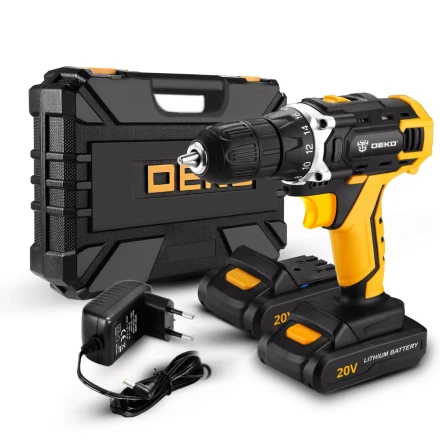 Дрель аккумуляторная DKCD20FU-Li DEKO + набор 63 инструмента, 063-4103 купить в Новом Уренгое