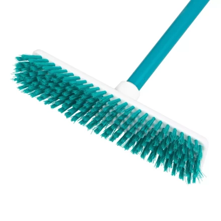 Щетка пластмассовая для чистки ковров, 27 cм, c черенком, 120 см, бирюзовая щетина, Home Palisad 935505 купить в Новом Уренгое