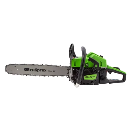 Пила цепная бензиновая БП-5850, 58 см3, шина 50 см, шаг 0.325, паз 1,5 мм, 76 звеньев Сибртех 95210 купить в Новом Уренгое