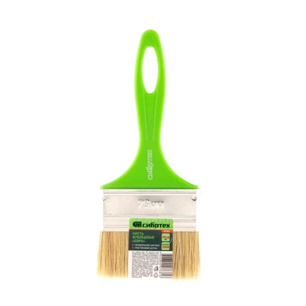 Кисть флейцевая &quot;Евро&quot;, 75 x 8, натуральная щетина, пластиковая ручка Сибртех 83303 купить в Новом Уренгое