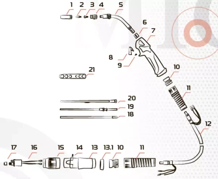 Гусак к горелке MIG 26KD MF0181 Ref Aurora купить в Новом Уренгое