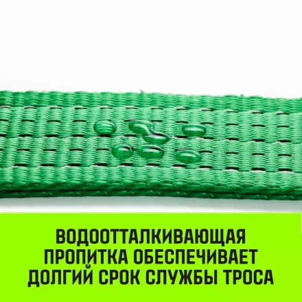 Трос буксировочный HITCH REGULAR масса авто 25т разрывная 75т 50м лента 50мм крюк-крюк (SZ071507) купить в Новом Уренгое