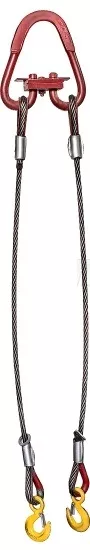 Строп канатный двухветвевой 2СК 0.63 т L=7.5 м Звено РТ-3 с кч din 0.75 т канат din опрессовка