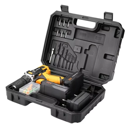 Дрель аккумуляторная DKCD20FU-Li DEKO + набор 63 инструмента, 063-4093 купить в Новом Уренгое