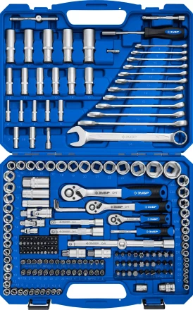 ЗУБР А-216, 216 предм., (1/2+ 3/8+ 1/4), универсальный набор инструмента, Профессионал (27674-H216) купить в Новом Уренгое