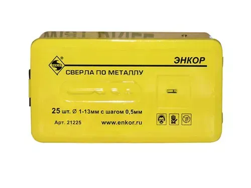 Набор сверл д/мет. 25шт 1-13/шаг0,5мм 9524 1/20 ЭНКОР 21225 купить в Новом Уренгое
