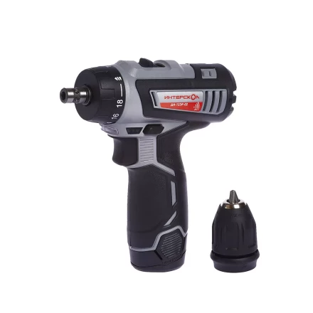 Аккумуляторная дрель-шуруповерт со съемным патроном ИНТЕРСКОЛ ДА-12ЭР-02 КОМБИ Li-ion (2 х 1,5Ач) купить в Новом Уренгое
