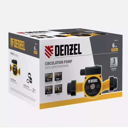 Циркуляционный насос CP32-6, напор 6 м, 70 л/мин, 1 м кабель, монт. длина 180 мм Denzel 99414 купить в Новом Уренгое