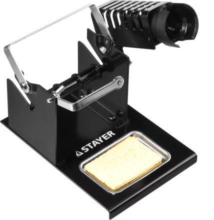 Подставка для паяльников STAYER &quot;MASTER&quot;, штампованная, с держателем для катушек с припоем 55321 купить в Новом Уренгое