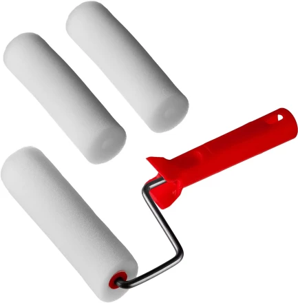 Валик &quot;ПОРОЛОН&quot; в наборе: 3 шубки + ручка, 140 мм, d=40 мм, MIRAX 0363-14_z01 купить в Новом Уренгое