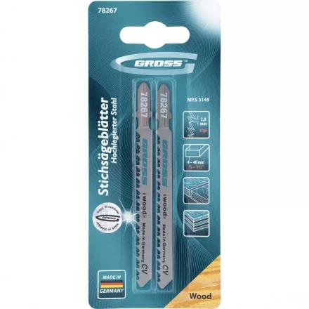 Полотна для электролобзика по дереву 2 шт 3145 GROSS 78267 купить в Новом Уренгое