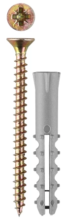 Дюбель ЗУБР &quot;МАСТЕР&quot; распорный полипропиленовый, тип &quot;Ёжик&quot;, в комплекте с шурупом, 6 х 25 / 3,5 х 35 мм, 15 шт 30661-06-25 купить в Новом Уренгое