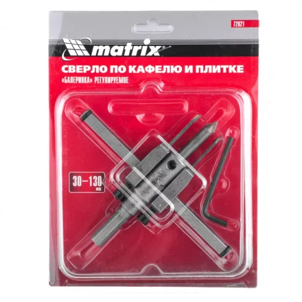 Сверло по кафелю и плитке регулируемое &quot;Балеринка&quot; 30-130 мм Matrix 72821 купить в Новом Уренгое