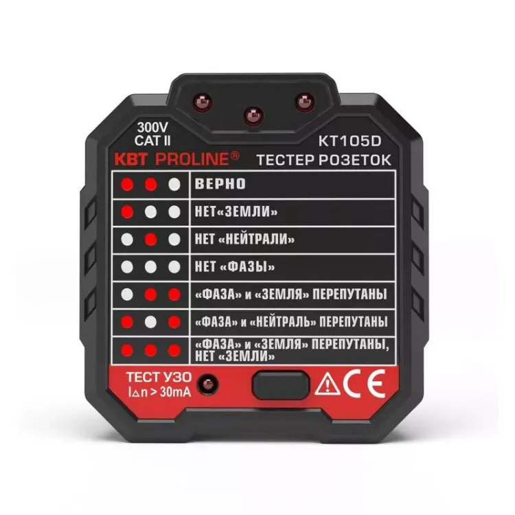 Тестер розеток KT105D PROLINE КВТ купить в Новом Уренгое