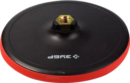 Тарелка опорная ЗУБР &quot;МАСТЕР&quot; пластиковая для УШМ под круг на липучке, мягкая полиуретановая прокладка, d 180 мм, М14 35782-180 купить в Новом Уренгое