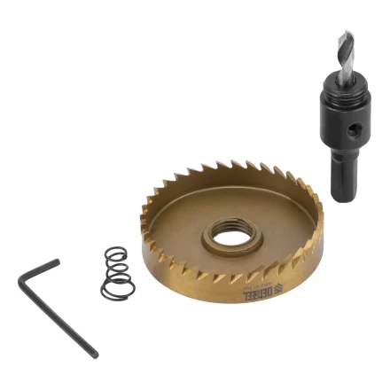 Коронка по металлу HSS, 63 мм, нитридтитановое покрытие Denzel 724120 купить в Новом Уренгое