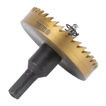 Коронка по металлу HSS, 63 мм, нитридтитановое покрытие Denzel 724120 купить в Новом Уренгое