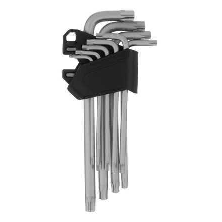 Набор ключей имбусовых Torx-Tempered, TT10-50, CrV, 9 шт., удлиненные Сибртех 123717 купить в Новом Уренгое